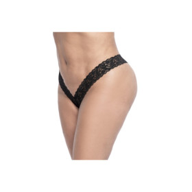 String brésilien en dentelle noir grande taille 